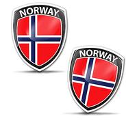 SkinoEu 2 x 3D Gel Adesivi Norvegia Bandiera Norvegese Auto Moto Bicicletta Tuning F 100