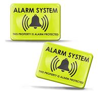 SkinoEu 2 x 3D Gel Adesivi Segno di Avviso Avvertimento Sistema d'Allarme Alarm System Sicurezza per Porta Auto Camper KS 84