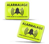 SkinoEu 2 x 3D Gel Adesivi Segno di Avviso Avvertimento Sistema d'Allarme Alarm System Sicurezza per Porta Auto Camper KS 85