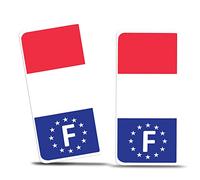 SkinoEu® 2 x Adesivi Vinile per Targa Stickers France Flag Bandiera Nazionale Francia Europa Identificazione Europeo FR Auto Moto Tuning QV 28