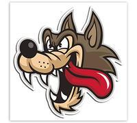 SkinoEu® 2 x Adesivi Vinile Stickers Autoadesivi Divertente Lupo Wolf per Auto Finestrino Porta Casco Scooter Bici Motociclo Portatile Viaggio Tuning B 96