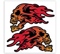 SkinoEu® 2 x Adesivi Vinile Stickers Divertente Skull Cranio Per Auto Moto Finestrino Porta Casco Scooter Bici Motociclo Tuning B 139