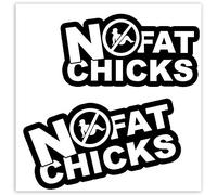 SkinoEu® 2 x Adesivi Vinile Stickers No Fat Chicks Per Auto Moto Finestrino Porta Casco Scooter Bici Motociclo Tuning B 45