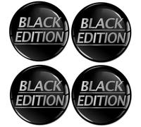 SkinoEu 4 x 55 mm adesivi per coprimozzo ruota adesivi Black Edition A 2955
