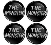 SkinoEu 4 x 55 mm adesivi per coprimozzo ruota adesivo nero argento logo A 3355