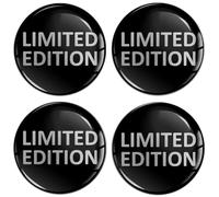 SkinoEu 4 x 55mm Adesivi Resinati 3D Gel Stickers Auto Coprimozzo Universale Logo Silicone Autoadesivo Stemma Adesivo Copricerchi Tappi Ruote Limited Edition A 6655