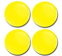 SkinoEu® 4 x 55mm Adesivi Resinati 3D Gel Stickers Auto Coprimozzo Universale Logo Silicone Autoadesivo Stemma Adesivo Copricerchi Tappi Ruote Colore Giallo A 1155