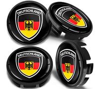 SkinoEu 4 x 65mm Coprimozzi in Lega per Cerchi Compatibile con VW 3B7 601 171 / 6U7 601 171 Germania Bandiera Tedesca CV 78