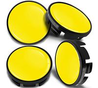 SkinoEu 4 x 65mm Coprimozzi in Lega per Cerchi Compatibile con VW 3B7 601 171 / 6U7 601 171 Giallo CV 70
