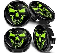 SkinoEu 4 x 65mm Coprimozzi in Lega per Cerchi Compatibile con VW 3B7 601 171 / 6U7 601 171 Teschio Cranio CV 59