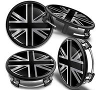 SkinoEu 4 x 75mm Coprimozzo Copricerchi Tappi Ruota Cerchi Lega Ricambio Compatibili per Mercedes Benz 6470207 / B66470200 Bandiera del Regno Unito UK CM 29