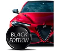 SkinoEu Compatibile con Alfa Romeo Stemma Cofano Anteriore Stemma Bagagliaio Posteriore 74mm per Giulietta 940 Mito 156 147 159 GT Brera Spider Argento Nero Black Edition EA 17