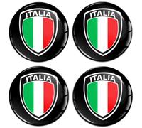 SkinoEu Set 4 x 70 mm Adesivi per coprimozzo ruota adesivi italia italiana bandiera A 8570