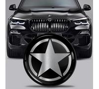 SkinoEu Stemma tuning cofano anteriore baule 82 mm compatibile con BMW emblema 51767288752 Nero Argento EX 20