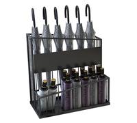 SKINPA Portaombrelli Portaombrelli Corridoio Reception Mobili, Portaombrelli in Metallo a 2 Ripiani, Grande capacità Commerciale for Hotel Uffici Ingresso Ombrello Organizer(Black,60cm)