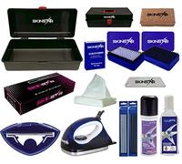 SkinStar Cera per Sci Sci Servizio Mega Set per Tutti Notwendige Servicearbeiten incl. Wachskoffer 24- Pezzi