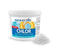 SkinStar Cloragranato a soluzione rapida, disinfezione per la cura delle compresse di cloro, multitabs, maxi tabs, soluzione lenta, cura della piscina, piscina chimica (granuli, 3000, grammi)