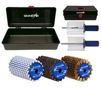 SkinStar Completo Spazzole Set Spazzola Rotore Worldcup Wachskoffer 6 Pezzi