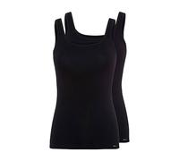 Skiny Advantage Cotton Tank Top 2er Pack, Vestaglia Donna, Nero (Black 7665), 48 (Taglia Produttore: 42)