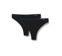 Skiny Damen String 2er Pack Cotton Advantage Tanga, Black, 42 (Pacco da 2) Donna
