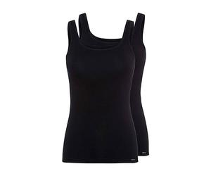 Skiny Damen Tank Top 2er Pack Advantage Cotton Canottiera, Black, 38 (Pacco da 2) Donna