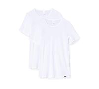 Skiny Herren Kurzarm 2er Pack Shirt Multipack Canottiera, Weiß, L (Pacco da 2) Uomo