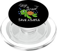Skip A Straw Save A Turtle Plastic Free Save A Turtle Lover PopSockets PopGrip per MagSafe