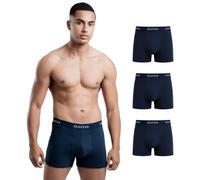 SKIPPER Boxer Uomo Confezione da 3, Intimo in Cotone Stretch Premium, Modern Fit, Boxer Comodi per Tutti i Giorni, Tempo Libero e Sport, Blu Navy/Blu Navy, M