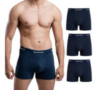 SKIPPER Boxer Uomo Confezione da 3, Intimo in Cotone Stretch Premium, Modern Fit, Boxer Comodi per Tutti i Giorni, Tempo Libero e Sport, Blu Navy/Blu Navy, XL