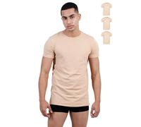 SKIPPER Set 3 T-Shirt Elasticizzate da Uomo con Scollo Rotondo | Canottiera Basic Beige | Maglia Intima in 95% Cotone e 5% Elastan | Certificazione Oeko-Tex® | M