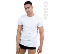 SKIPPER Set 3 T-Shirt Elasticizzate da Uomo con Scollo Rotondo | Canottiera Basic Bianca | Maglia Intima in 95% Cotone e 5% Elastan | Certificazione Oeko-Tex® | L