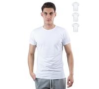 SKIPPER Set 3 T-Shirt Elasticizzate da Uomo con Scollo Rotondo | Canottiera Basic Bianca | Maglia Intima in 95% Cotone e 5% Elastan | Certificazione Oeko-Tex® | 3XL