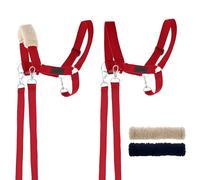 SKIPPI Cavezza per Hobby Horse - Rossa, Hobby Horse Accessori, Set Redini e 2 Coperture in Pile, Taglia Unica