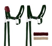 SKIPPI Cavezza per Hobby Horse - Verde Scuro, Hobby Horse Accessori, Set Redini e 2 Coperture in Pile, Taglia Unica