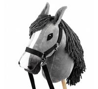 SKIPPI Hobby Horse Grigio, Set Cavezza e Redini, Cavallo A3, Testa di Cavallo con Bastone