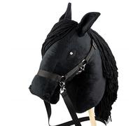 SKIPPI Hobby Horse Nero, Set Cavezza e Redini, Cavallo A3, Testa di Cavallo con Bastone