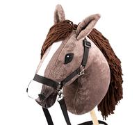 SKIPPI Hobby Horse Sauro, Set Cavezza e Redini, Cavallo A3, Testa di Cavallo con Bastone Marrone
