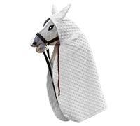 SKIPPI Mantello per Hobby Horse - Grigio, Hobby Horse Accessori, Mantello con Cappuccio per Cavallo con Bastone, Hobby Horsing