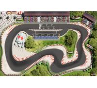 SkippiDoo Tappeto stradale e tappeto auto per bambini - Tappeto per camera dei bambini - Tappeto antiscivolo ideale per divertirsi con auto - Race Track in stile Formula 1 (180 x 120 cm)