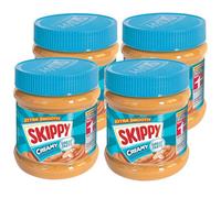 SKIPPY 4 x 340 g di burro di arachidi "Creamy" | burro di peanut senza olio di palma | Extra Smooth e dal 91% di arachidi | Senza pezzi | Delizioso burro di arachidi dal gusto pieno e cremoso