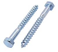 SKIR'CO 10 viti DIN 571 a testa esagonale in acciaio zincato, M8 x 80 mm, viti per autobus, viti esagonali, bulloni per ritardo