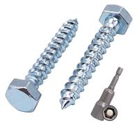 SKIR'CO 100 viti DIN 571 in acciaio zincato esagonale per legno M8 x 50 mm, viti per autobus, viti esagonali, bulloni con punta esagonale magnetica