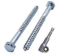 SKIR'CO (20 pz) DIN 571 Viti a testa esagonale in acciaio zincato M6 x 90 mm, viti per autobus, viti esagonali, bulloni a testa esagonale (con punta magnetica esagonale)