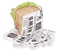 SKIR'CO (250 pz) Sacchetti di Carta Per Imballaggio Alimentare 15 x 15 cm, Sacchetti Per Fast Food Antigrasso, Involucro Alimentare, Borse Hamburger
