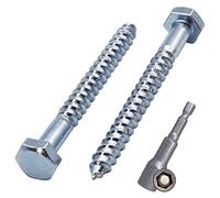 SKIR'CO (30 pz) DIN 571 Viti a testa esagonale in acciaio zincato M6 x 60 mm, viti per autobus, viti esagonali, bulloni a testa esagonale (con punta magnetica esagonale)