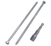 SKIR'CO (30 pz.) Viti per legno a testa esagonale in acciaio zincato M6 x 180 mm, viti per tiranti DIN 571 (con punta esagonale magnetica)