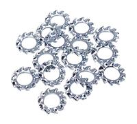 SKIR'CO (50 pz) Rondelle di bloccaggio dentellate zincate M4, rondelle di bloccaggio esterne, rondelle DIN 6798A