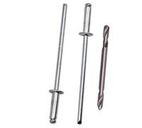 SKIR'CO 50 rivetti ciechi 2,4 x 8 mm, in alluminio, DIN 7337, testa a cupola, mandrino in acciaio, rivetti pop