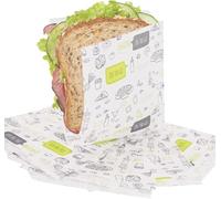 SKIR'CO (500 pz) Sacchetti di Carta Per Imballaggio Alimentare 15 x 15 cm, Sacchetti Antigraffio Fast Food, Involucro Alimentare, Imballaggio Hamburger