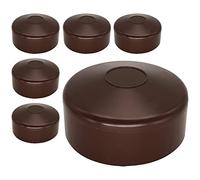 SKIR'CO (6 pezzi) tappi rotondi in plastica marrone per pali di recinzione rotondi, 76 mm, marrone RAL 8028